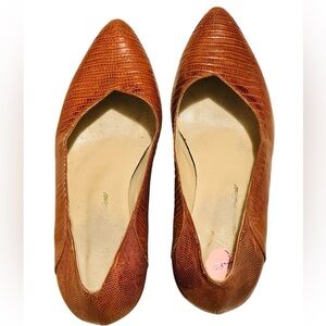 Vintage 80s lizard Brown Women's Shoes 6